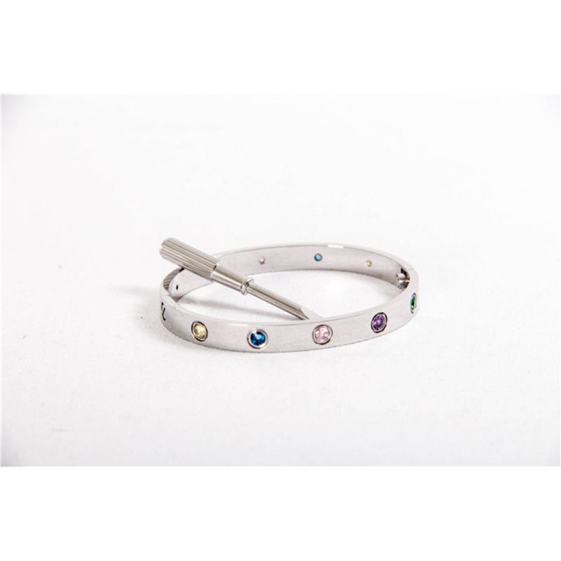 Cartier love bracelet Silver with Colorful Stones