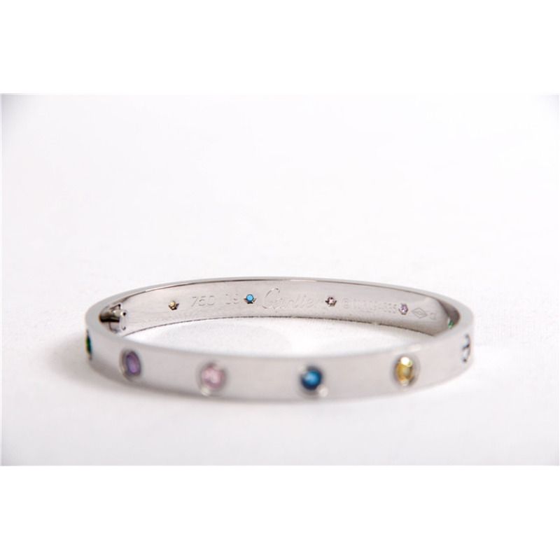 Cartier love bracelet Silver with Colorful Stones