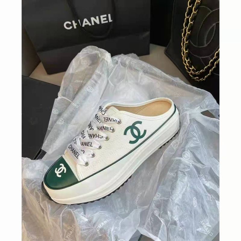 Chane1 Canvas Lace Up Cap Toe Slipper