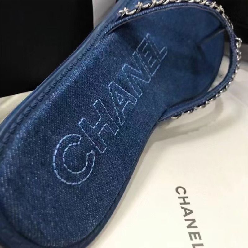 Ch*el women denim slides