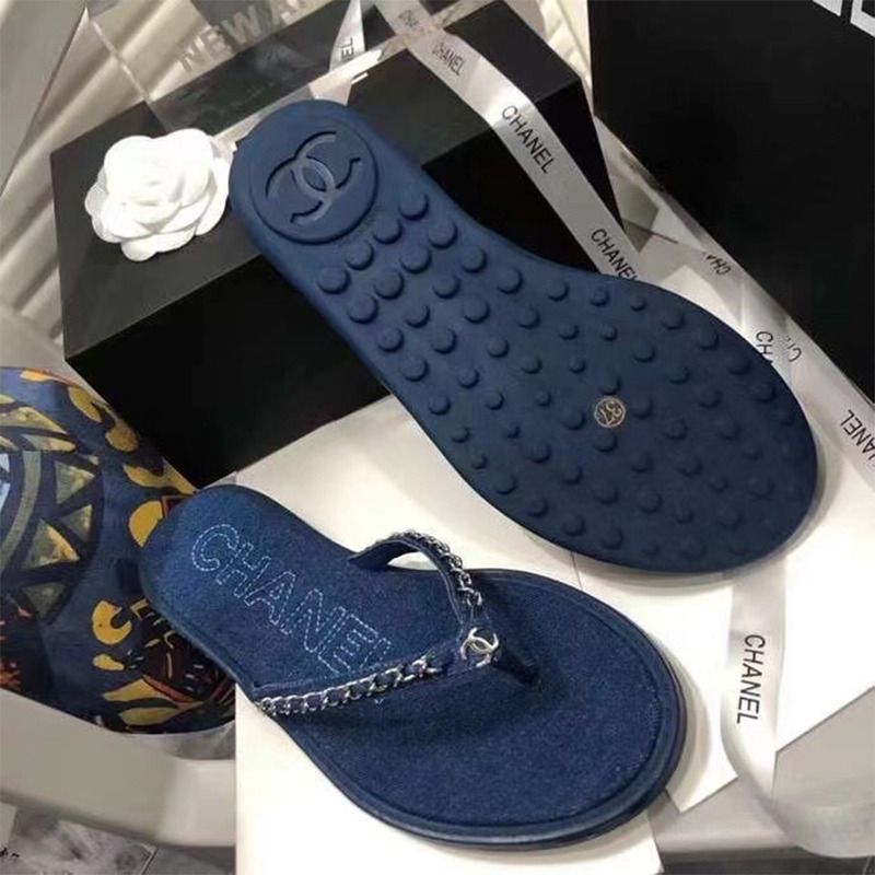 Ch*el women denim slides