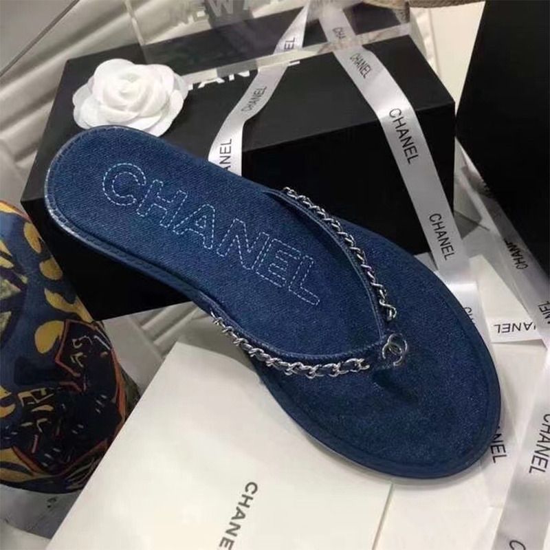 Ch*el women denim slides