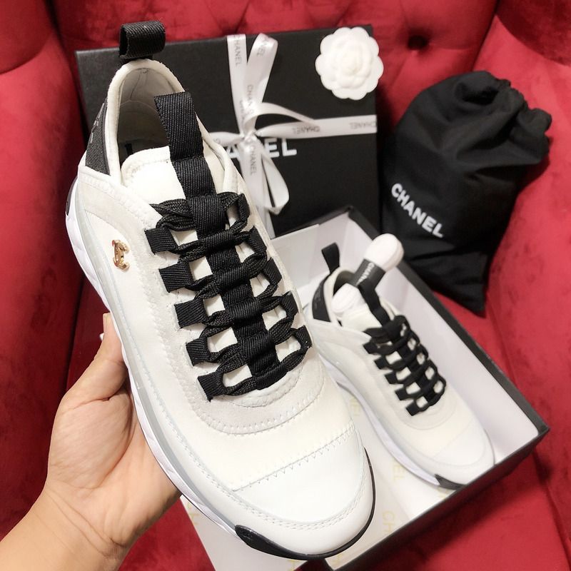 Ch*el velvet calfskin & mixed fibers sneaker