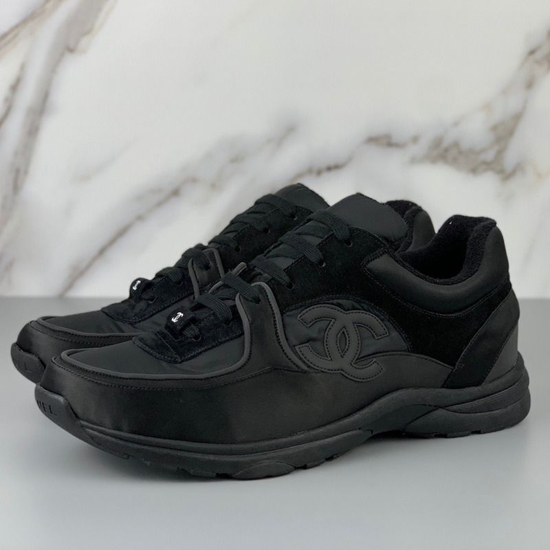 Ch*el sneakers suede nylon reflective