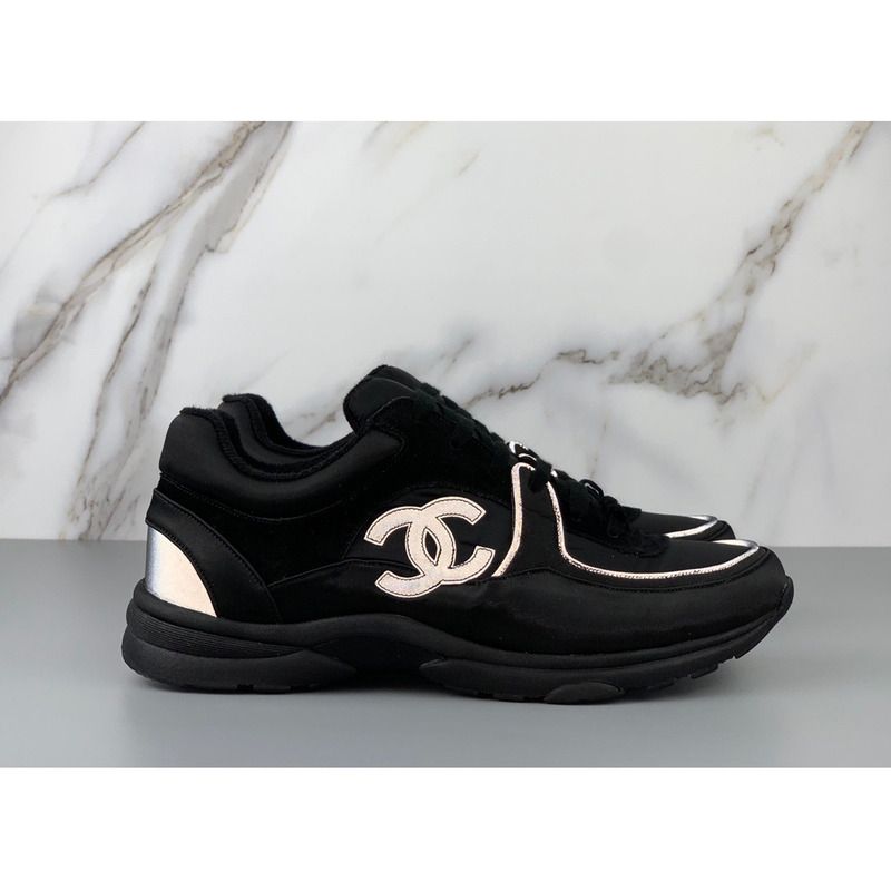 Ch*el sneakers suede nylon reflective