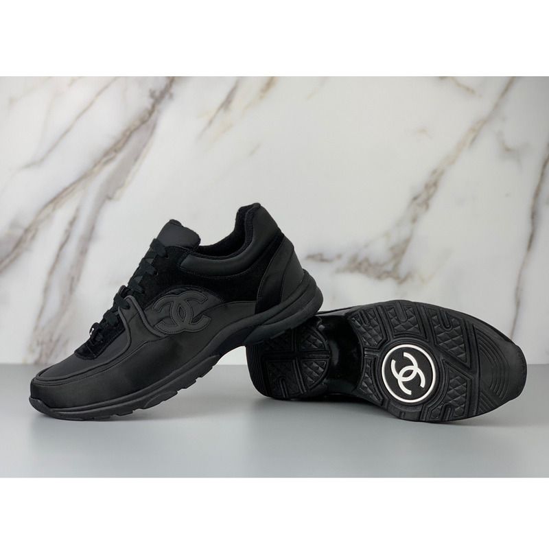 Ch*el sneakers suede nylon reflective