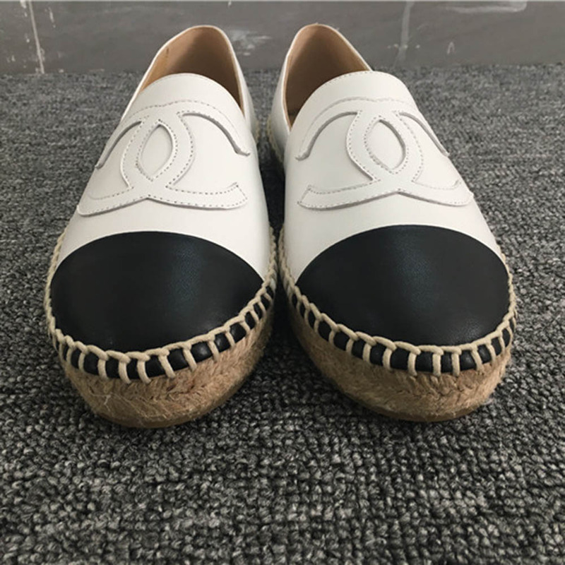 Ch*el slip-on shoes in white leather