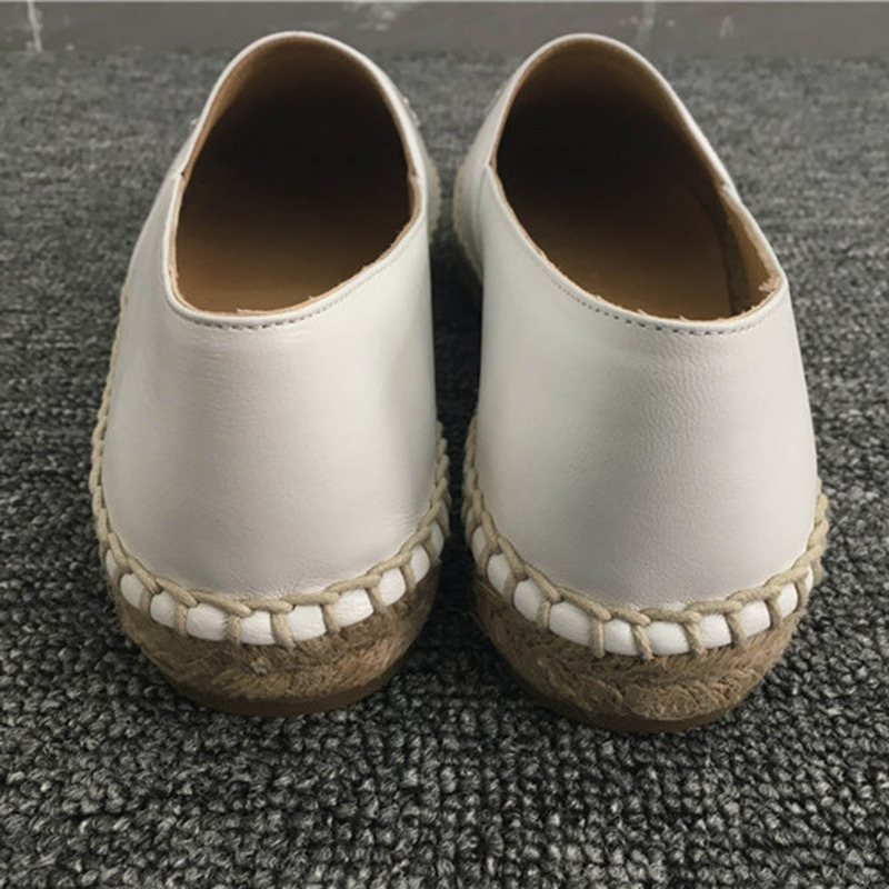 Ch*el slip-on shoes in white leather