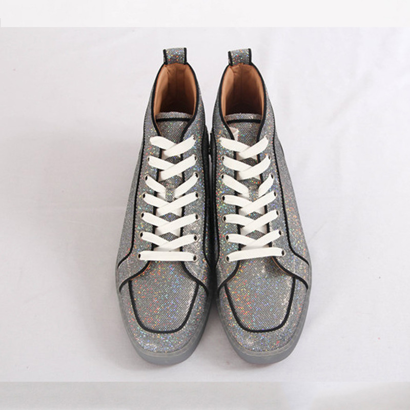 Ch**an louboutin presale limited version mens high top rantus orlato glitter disco ball glitter sneaker