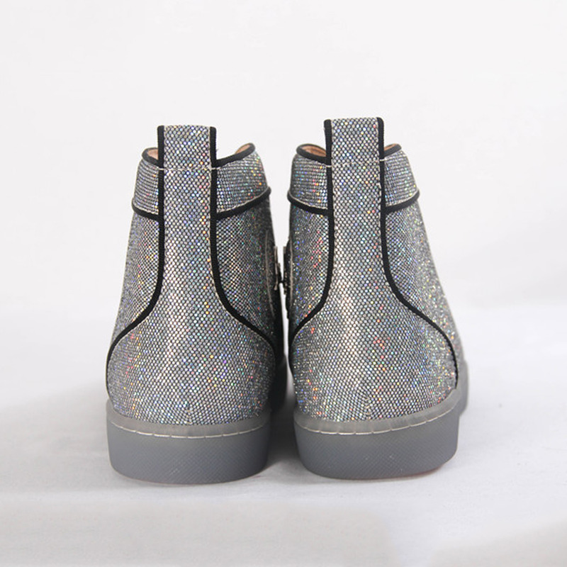 Ch**an louboutin presale limited version mens high top rantus orlato glitter disco ball glitter sneaker