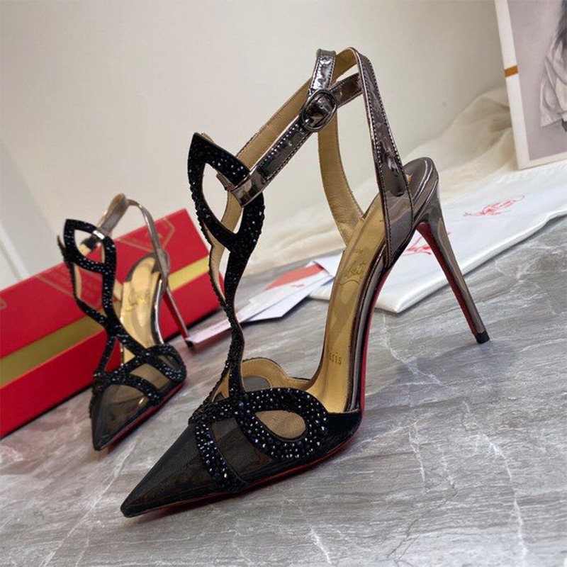 Ch**an louboutin double l pump strass 10cm