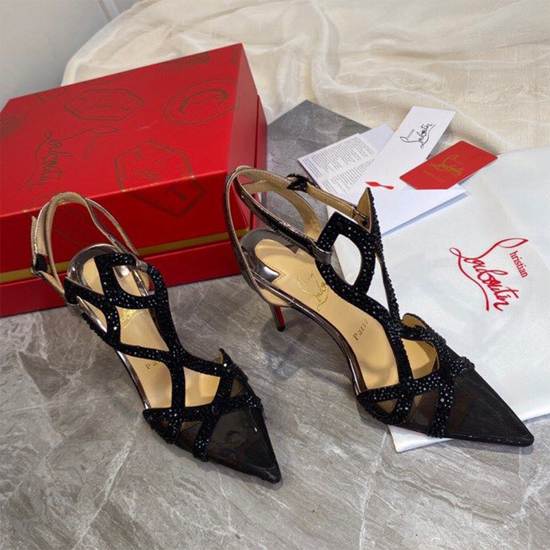 Ch**an louboutin double l pump strass 10cm