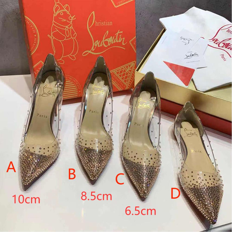 Ch**an louboutin follies mesh strass pumps women high heels