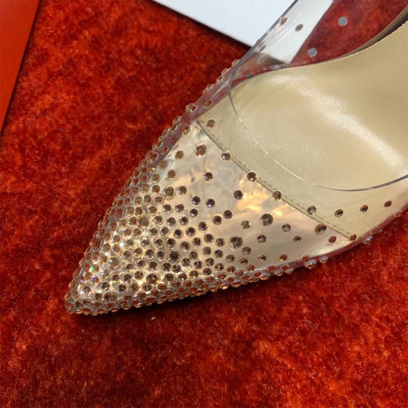 Ch**an louboutin follies mesh strass pumps women high heels