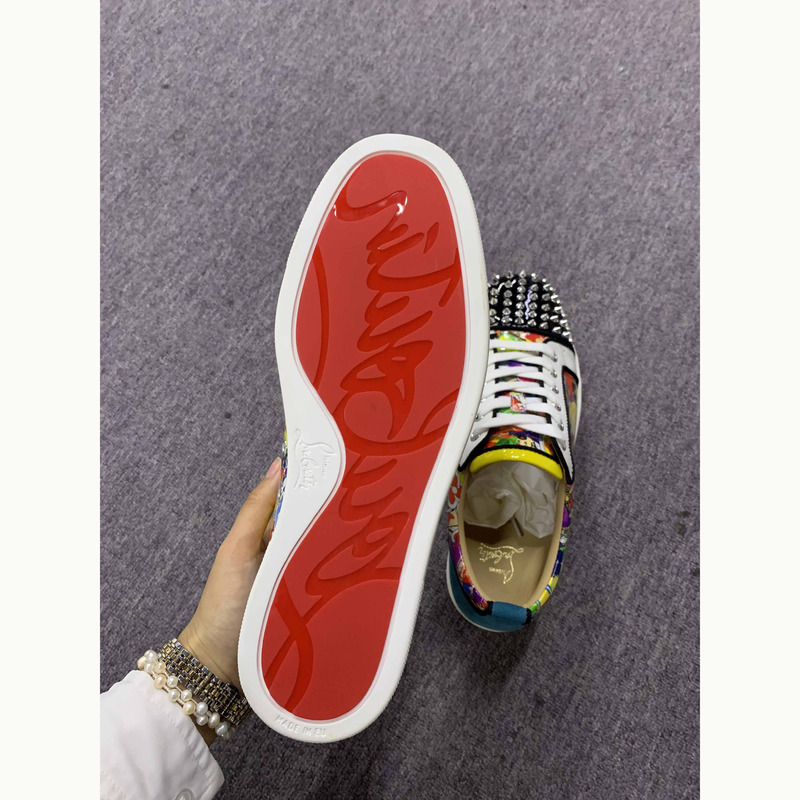 Ch**an louboutin super perfect l**is junior spikes trainers