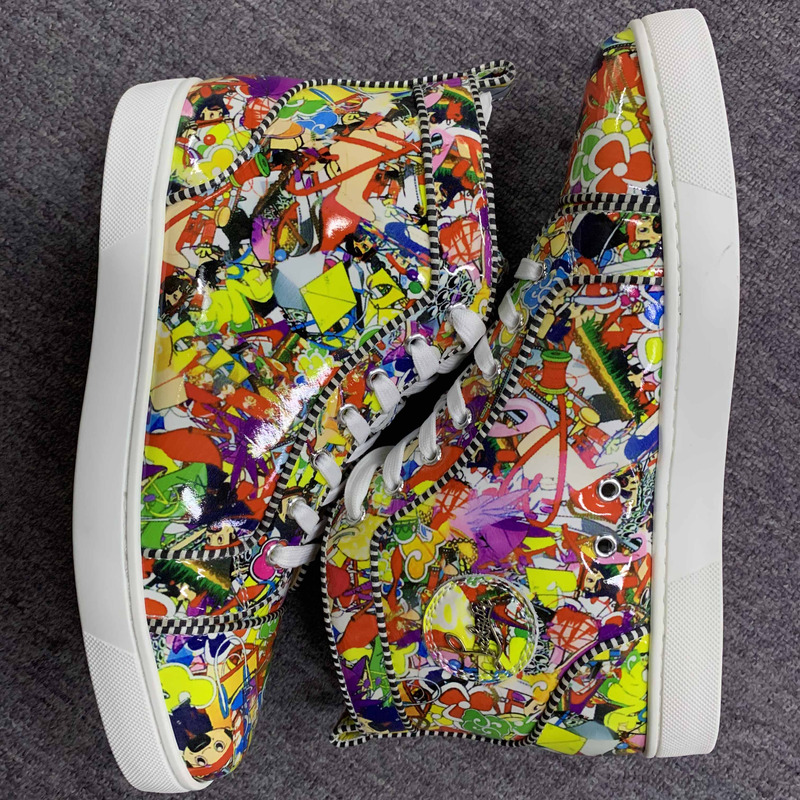 Ch**an louboutin lou orlato super loubi-print high-top trainers