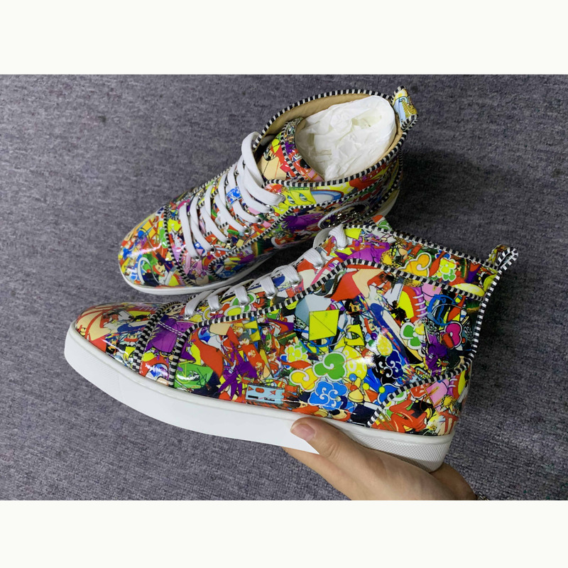 Ch**an louboutin lou orlato super loubi-print high-top trainers