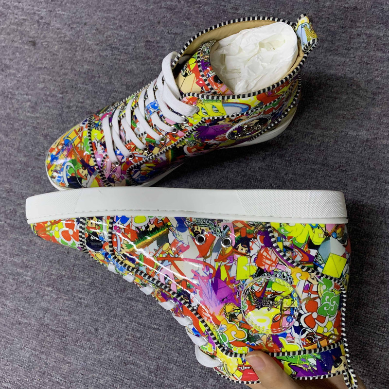 Ch**an louboutin lou orlato super loubi-print high-top trainers