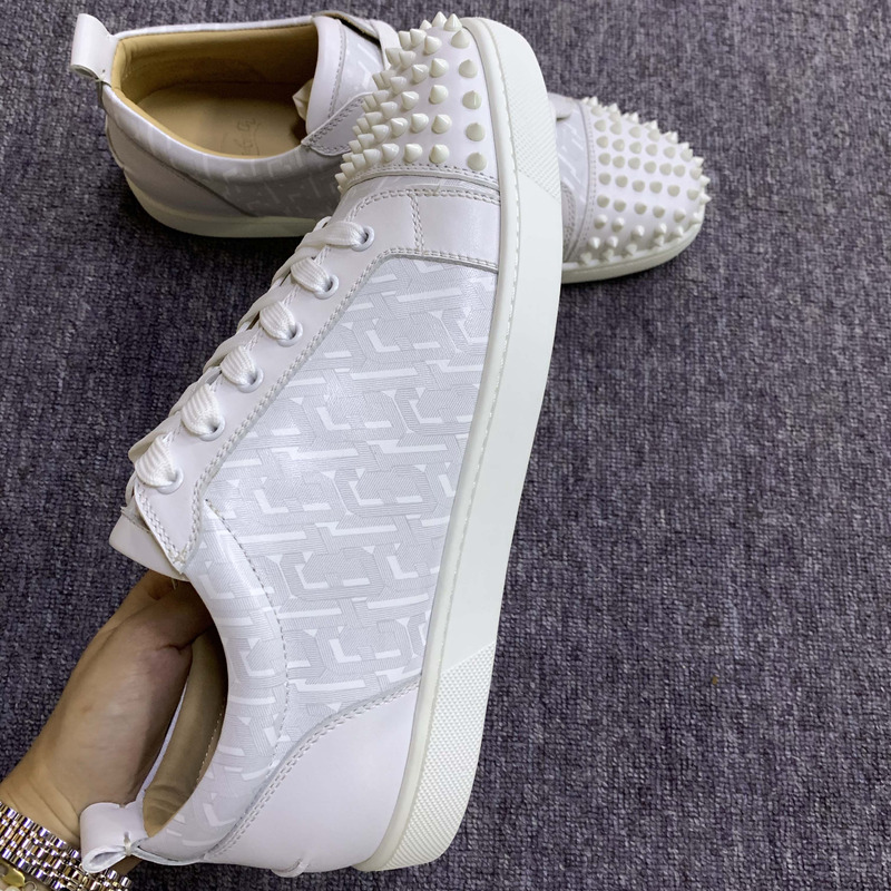 Ch**an louboutin white l**is junior spikes orlato sneakers