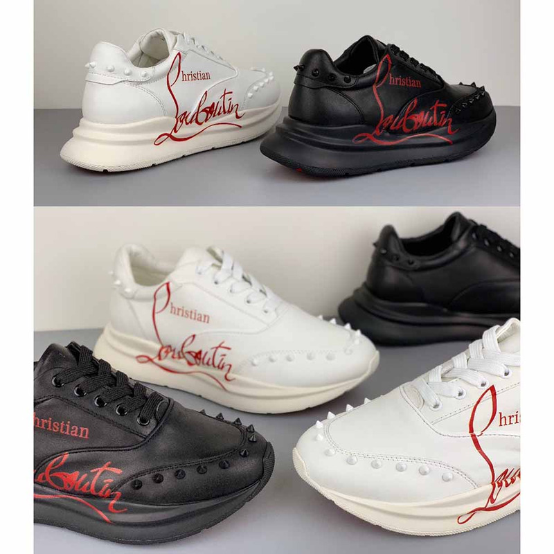 Ch**an louboutin logo sneakers in black