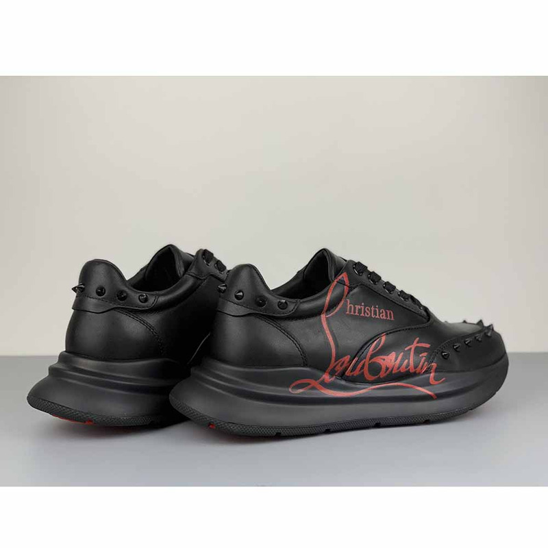 Ch**an louboutin logo sneakers in black