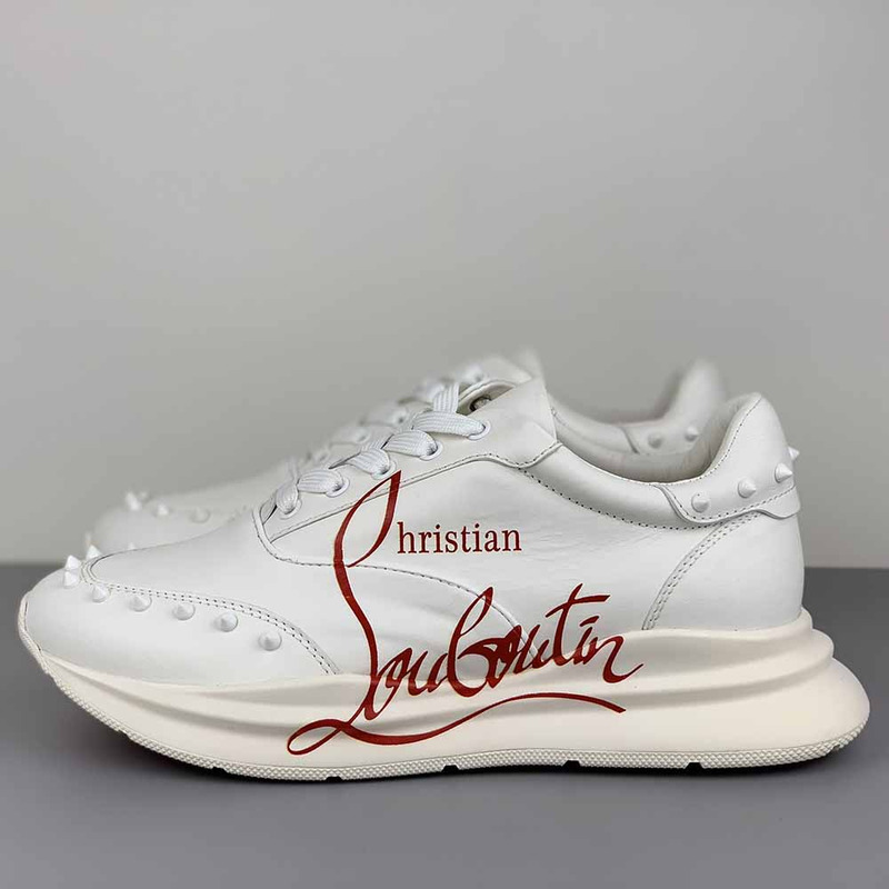 Ch**an louboutin logo sneakers in white