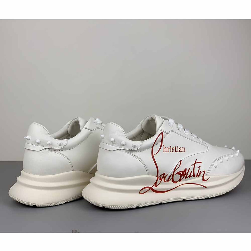 Ch**an louboutin logo sneakers in white