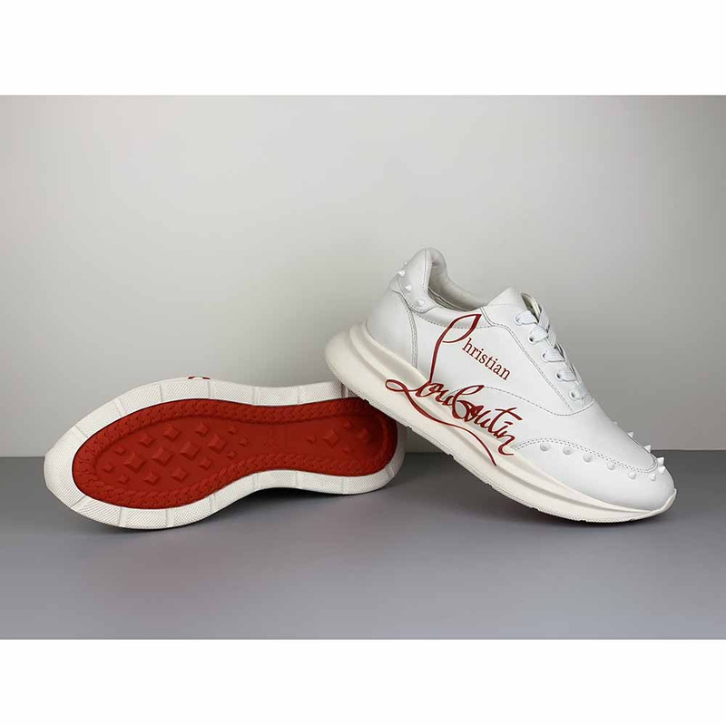 Ch**an louboutin logo sneakers in white