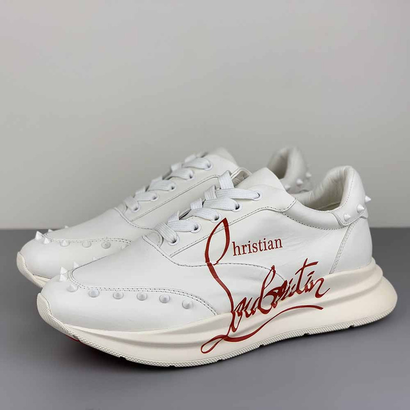 Ch**an louboutin logo sneakers in white