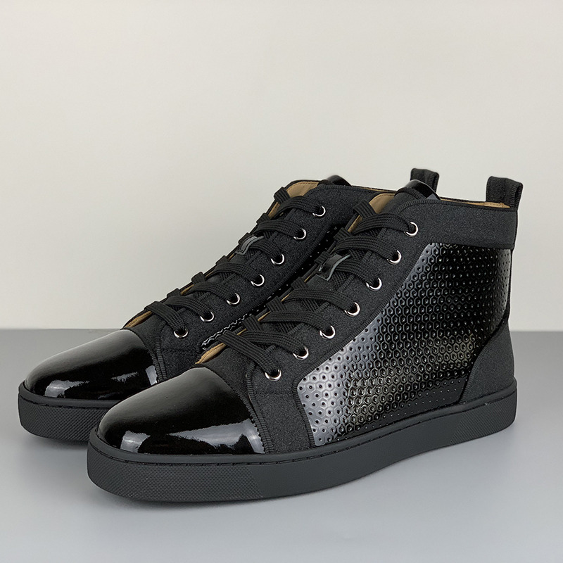 Ch**an louboutin high top black sneakers