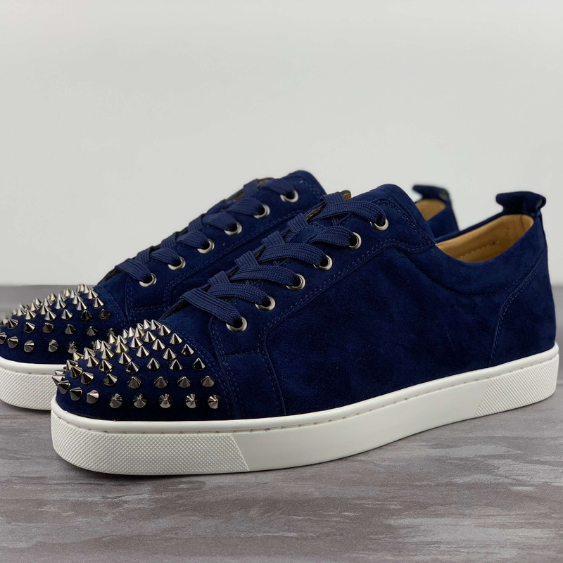 Ch**an louboutin l**is junior spikes men''s flat(blue)