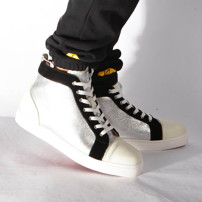 [made  to order] Ch**an louboutin super perfect l**is orlato flat jumbo high-top sneaker