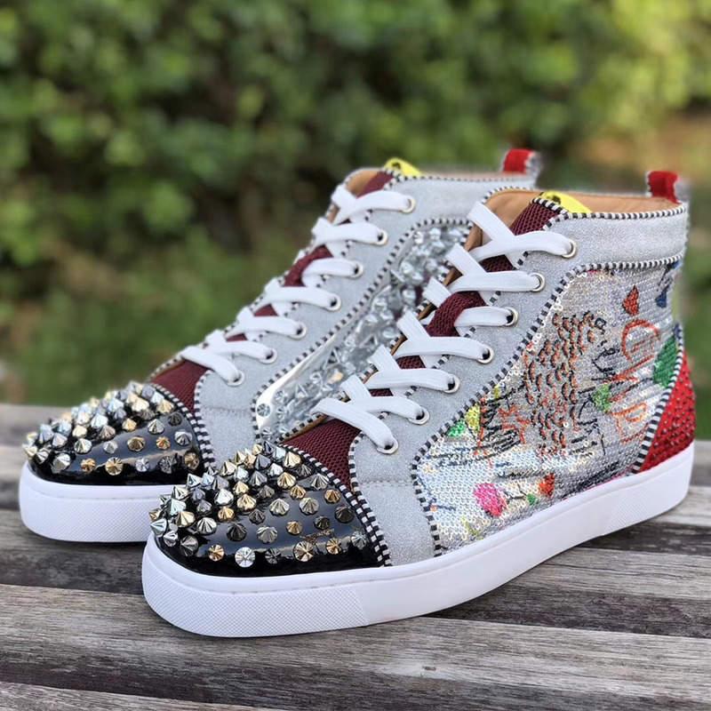 [made  to order] Ch**an louboutin super perfect no limit f18 sliver loubitag paillette sneaker