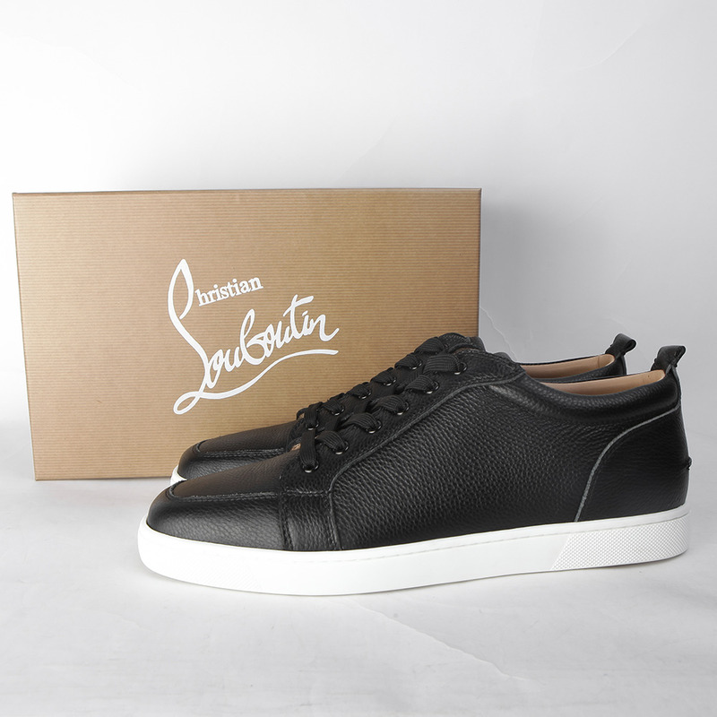 made-to-order!!! Ch**an louboutin limited version rantulow flat black leather sneakers