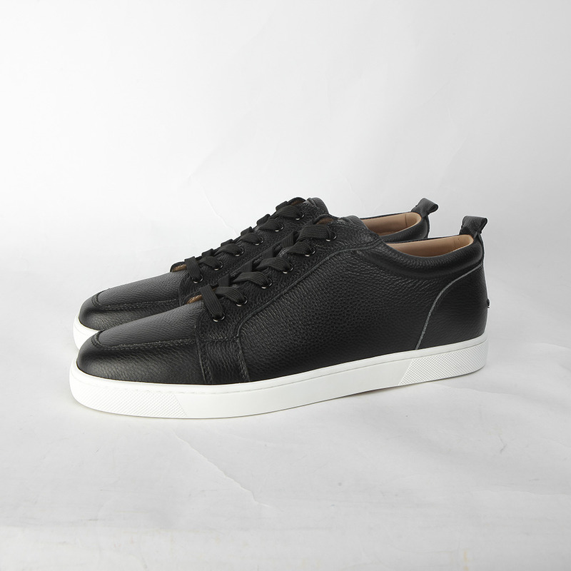 made-to-order!!! Ch**an louboutin limited version rantulow flat black leather sneakers