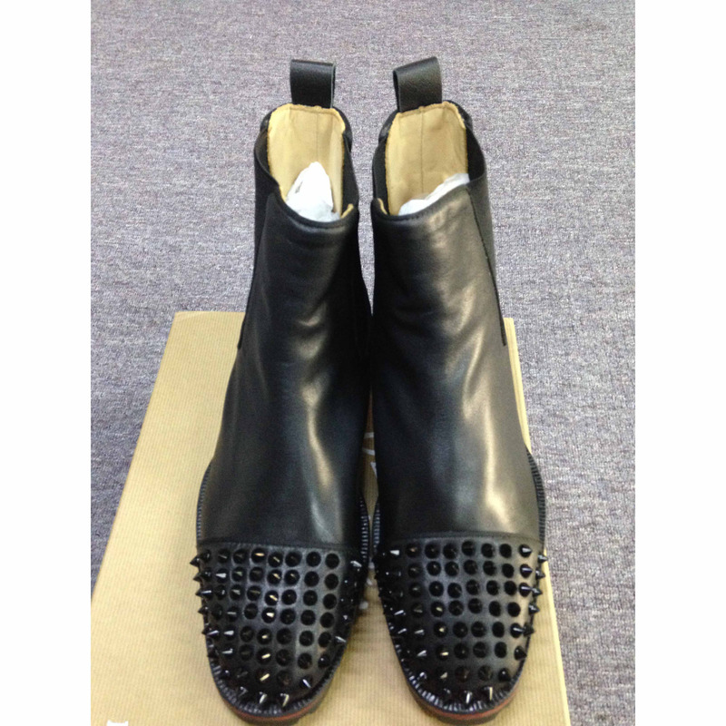 Ch**an louboutin super perfect black spikes boot