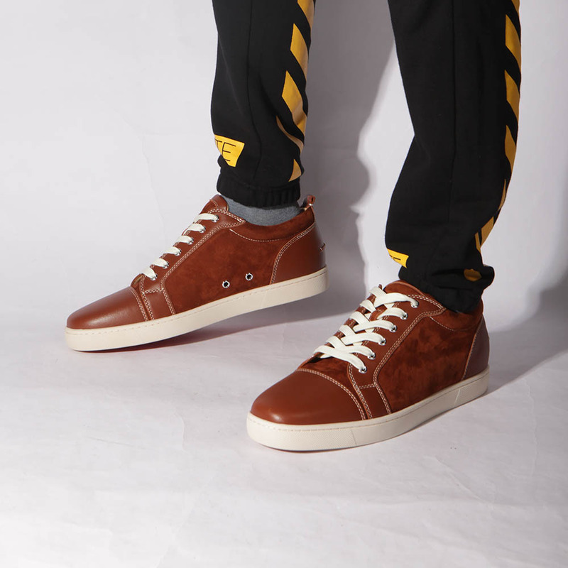 made-to-order!!! Ch**an louboutin limited version l**is junior men''s flat pur sang suede leather blend sneakers