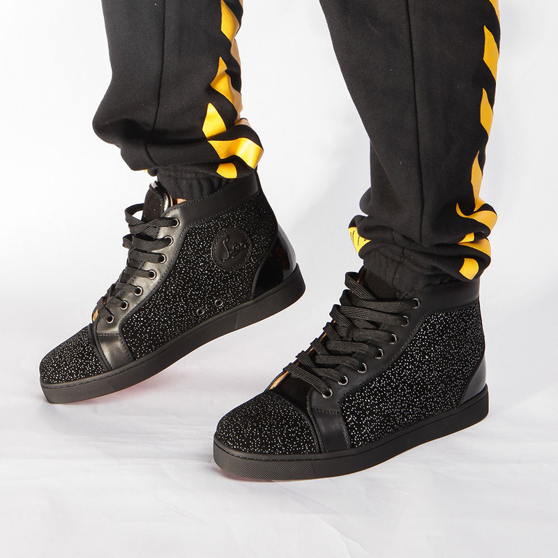 made-to-order!!! Ch**an louboutin limited version l**is orlato men''s flat black sneakers