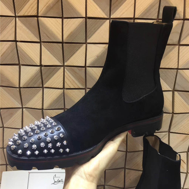 [made  to order] Ch**an louboutin super perfect Ch**an louboutin melon spikes flat boot