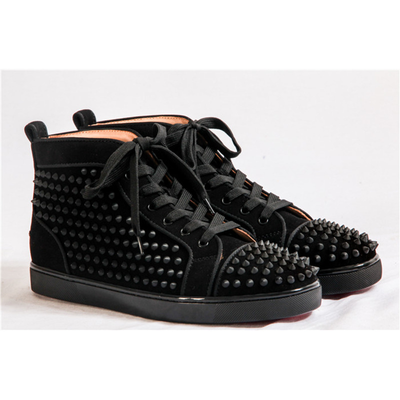 Ch**an louboutin limited version l**is spikes black orlato suede sneakers