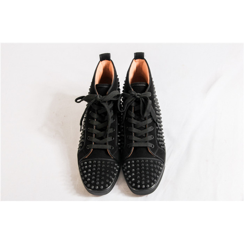 Ch**an louboutin limited version l**is spikes black orlato suede sneakers