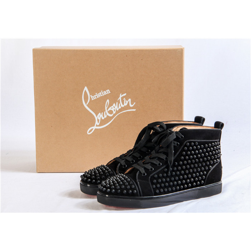 Ch**an louboutin limited version l**is spikes black orlato suede sneakers