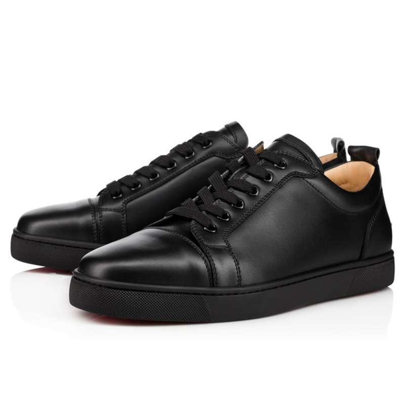 made-to-order!!! Ch**an louboutin limited version l**is junior men''s flat leather low top black sneakers