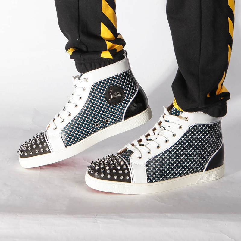 in stock!!! Ch**an louboutin limited version lou spikes orlato flat sneakers