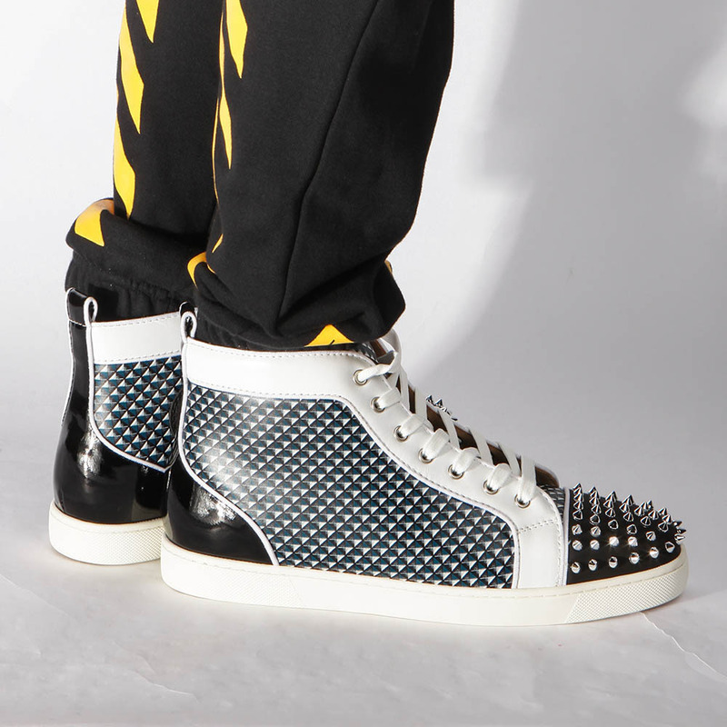 in stock!!! Ch**an louboutin limited version lou spikes orlato flat sneakers