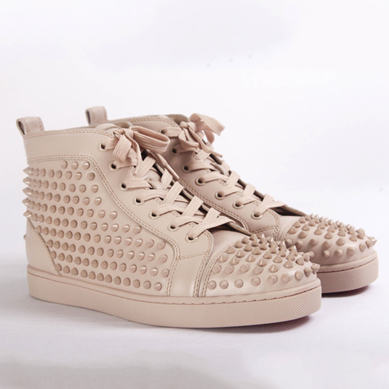 in stock!!! Ch**an louboutin limited version l**is spikes colombe mat men