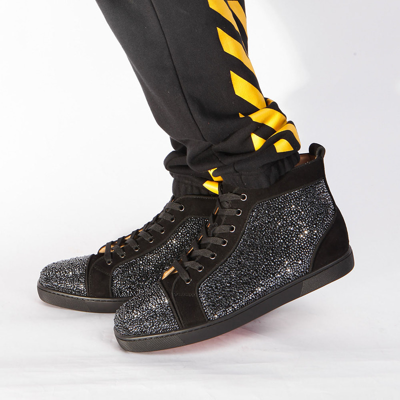 made-to-order!!! Ch**an louboutin limited version l**is strass black men