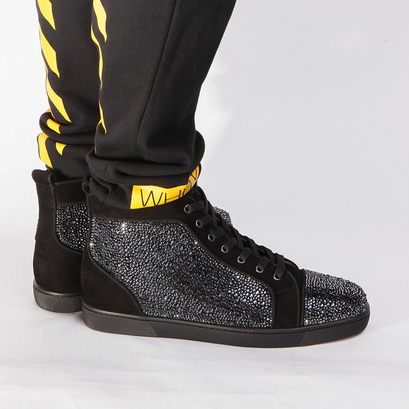 made-to-order!!! Ch**an louboutin limited version l**is strass black men