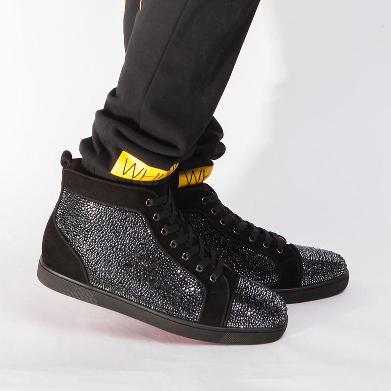 made-to-order!!! Ch**an louboutin limited version l**is strass black men