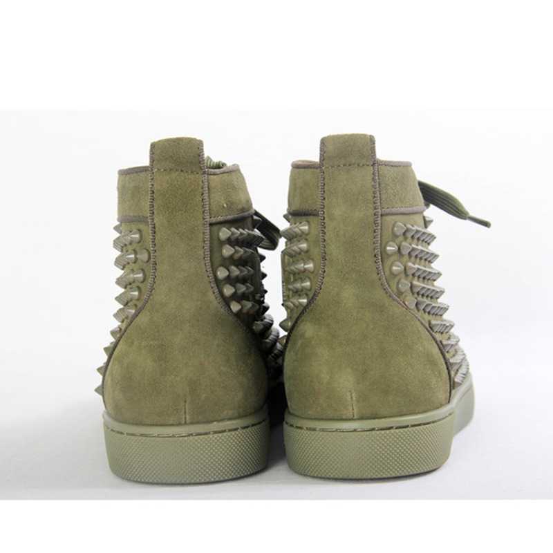 [made  to order] Ch**an louboutin super perfect l**is orlato flat high top spike sneaker